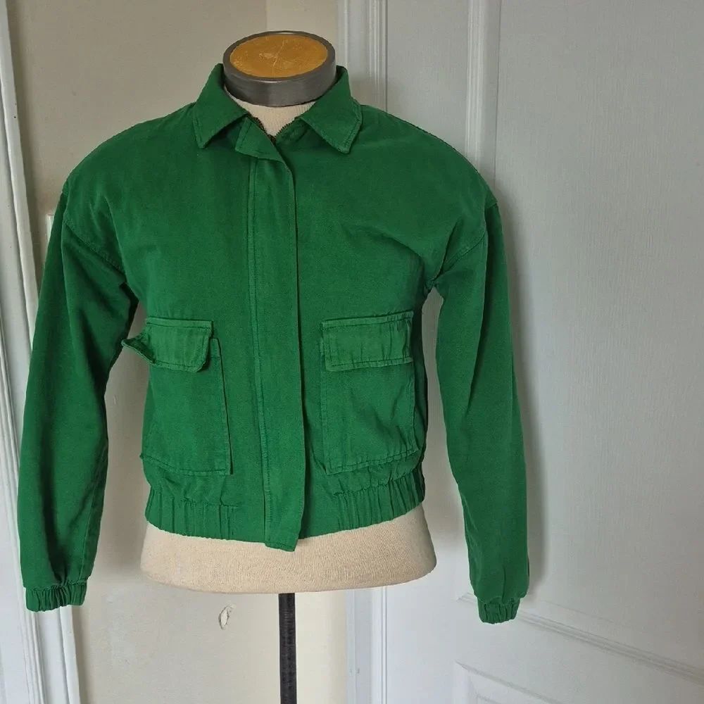 Zara Emerald Green Quilted Jacket